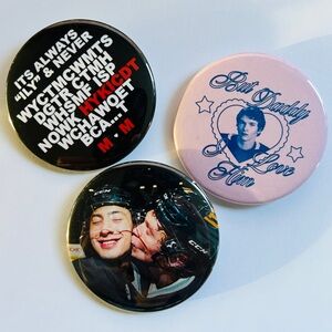 Heated Rivalry Set of Three  2.25” Pinback Buttons